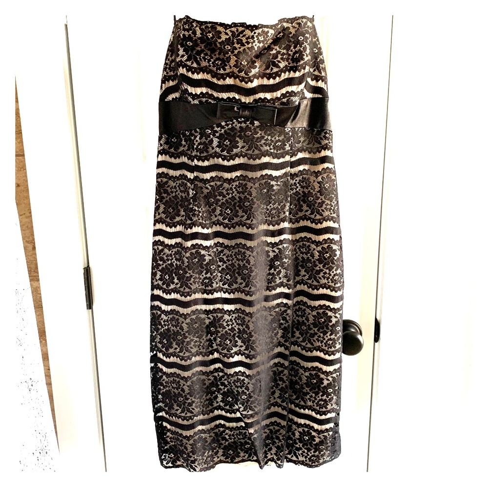 Black + Nude Lace Dress